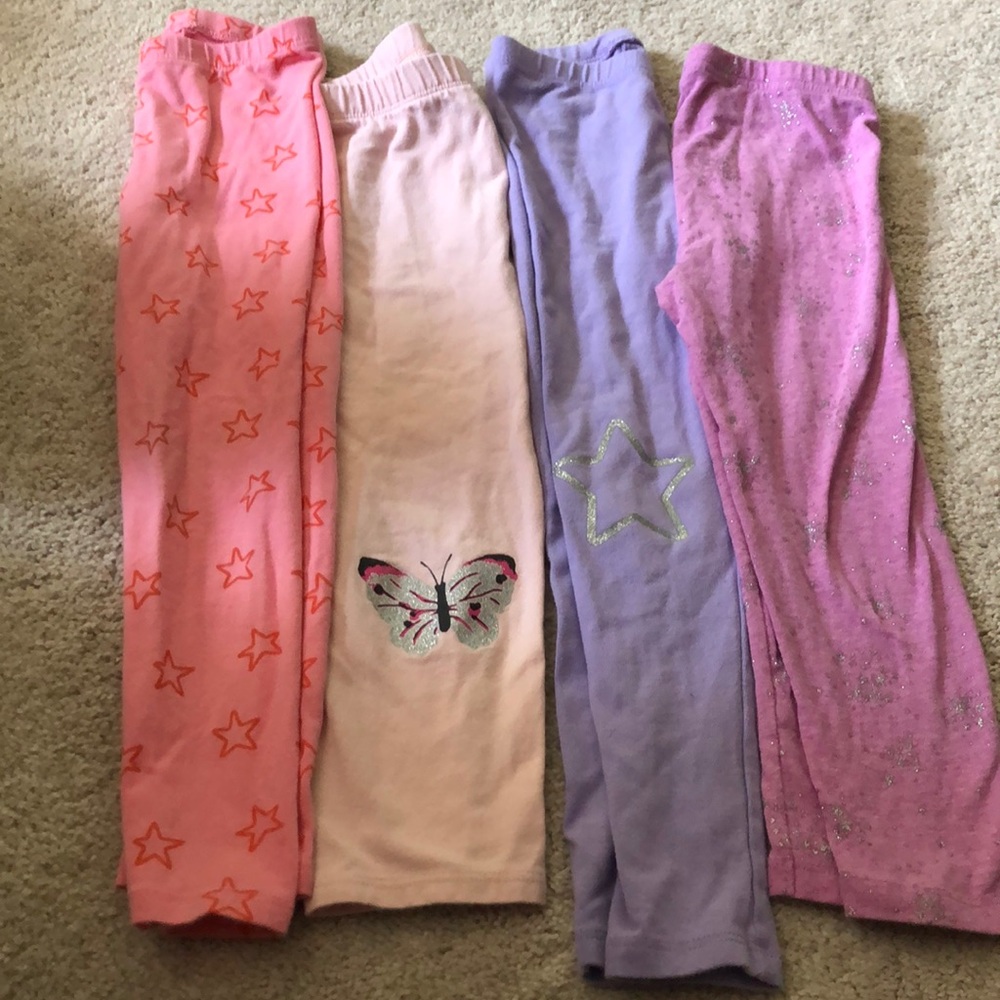 Pink purple 4T leggings lot